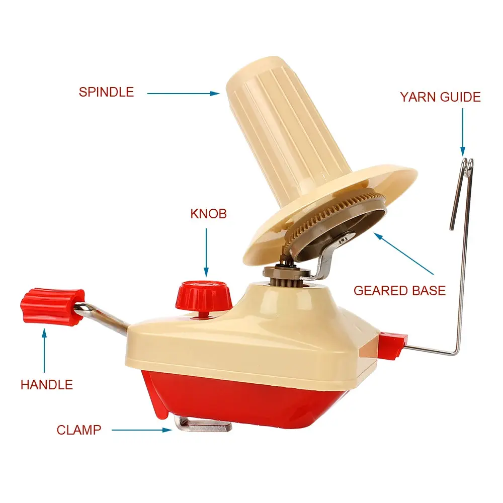 Hand Operated Wool Winder Machine Yarn, DIY Sewing Craft Tool, Tabletop