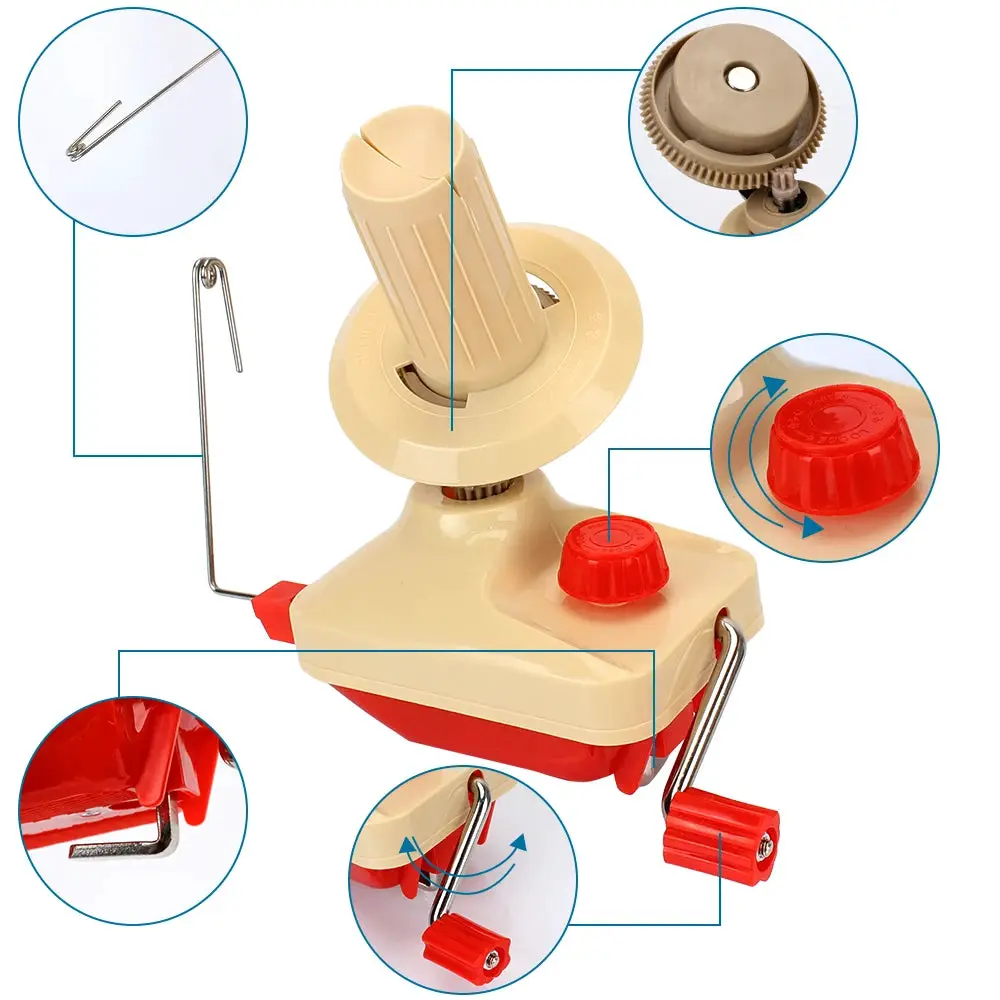 Hand Operated Wool Winder Machine Yarn, DIY Sewing Craft Tool, Tabletop