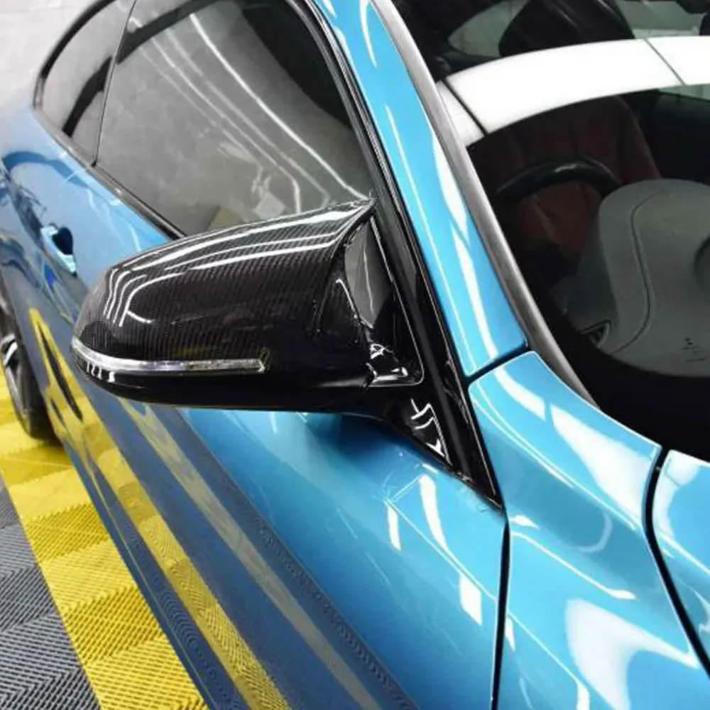 Wing Mirror Cap Covers BMW Carbon Fiber Style ABS Plastic Fit 1-4 Series