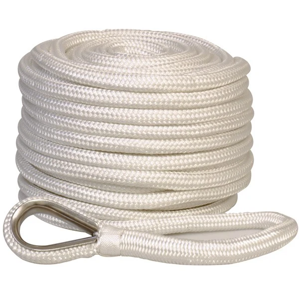 1852, Ankertau flettet polyester med bly 12mm, 30m - Bruddstyrke 2200 kg