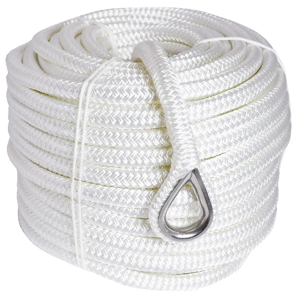 1852, Ankertau polyester flettet m/RF kovs hvit 12mm 40 meter