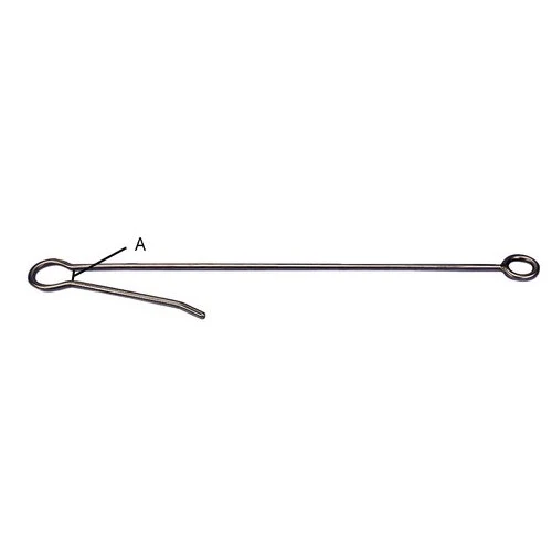 Bøyekrok 1050 mm AISI 316 rustfritt stål, 23 mm innvendig åpning, 70 mm største åpning, 750 kg arbeidsbelastning, Ø 12,0 mm
