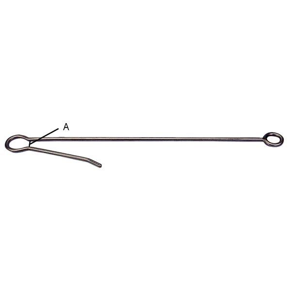 Bøyekrok 800 mm AISI 316 rustfritt stål, 23 mm innvendig åpning, 70 mm største åpning, 750 kg belastning, Ø 12,0 mm