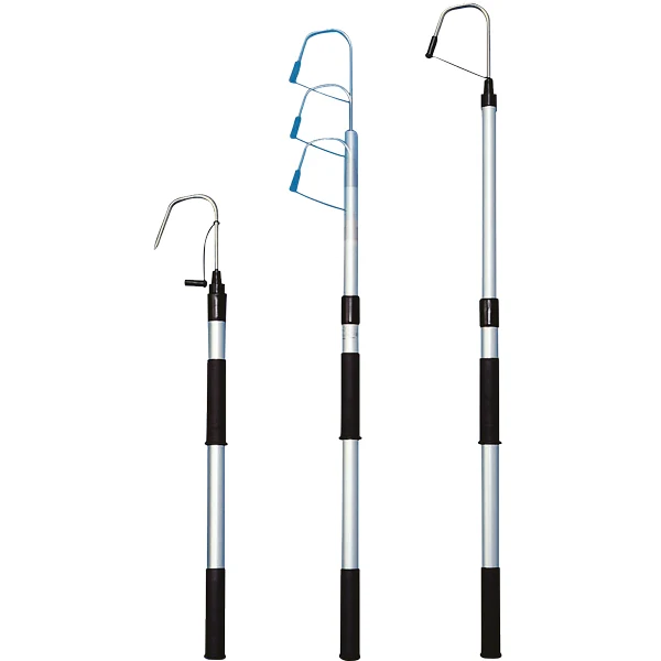 Nuova Rade, teleskopkrok alu 80-120 cm med krok i rustfritt stål, Ø 30 mm