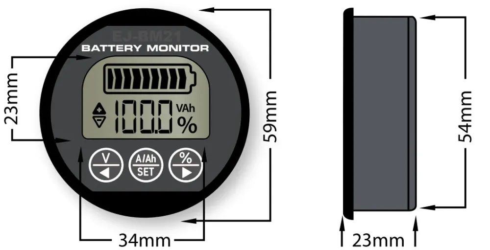 Batterimonitor Smart med LCD-display