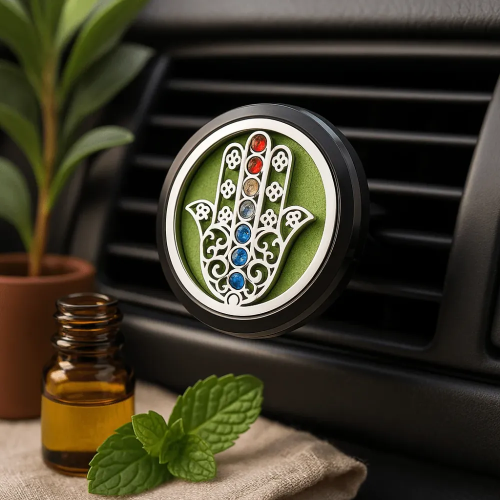 Bilventilklips Essensiell Olje Diffuser Hamsa 30mm