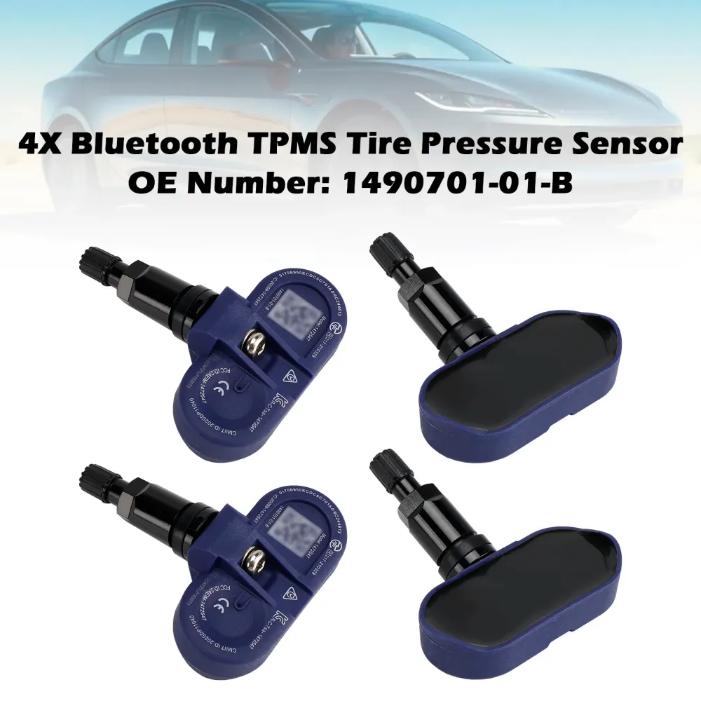 4pcs Bluetooth TPMS Dekktrykkssensor Tesla Model 3/S/X/Y 2021-2024