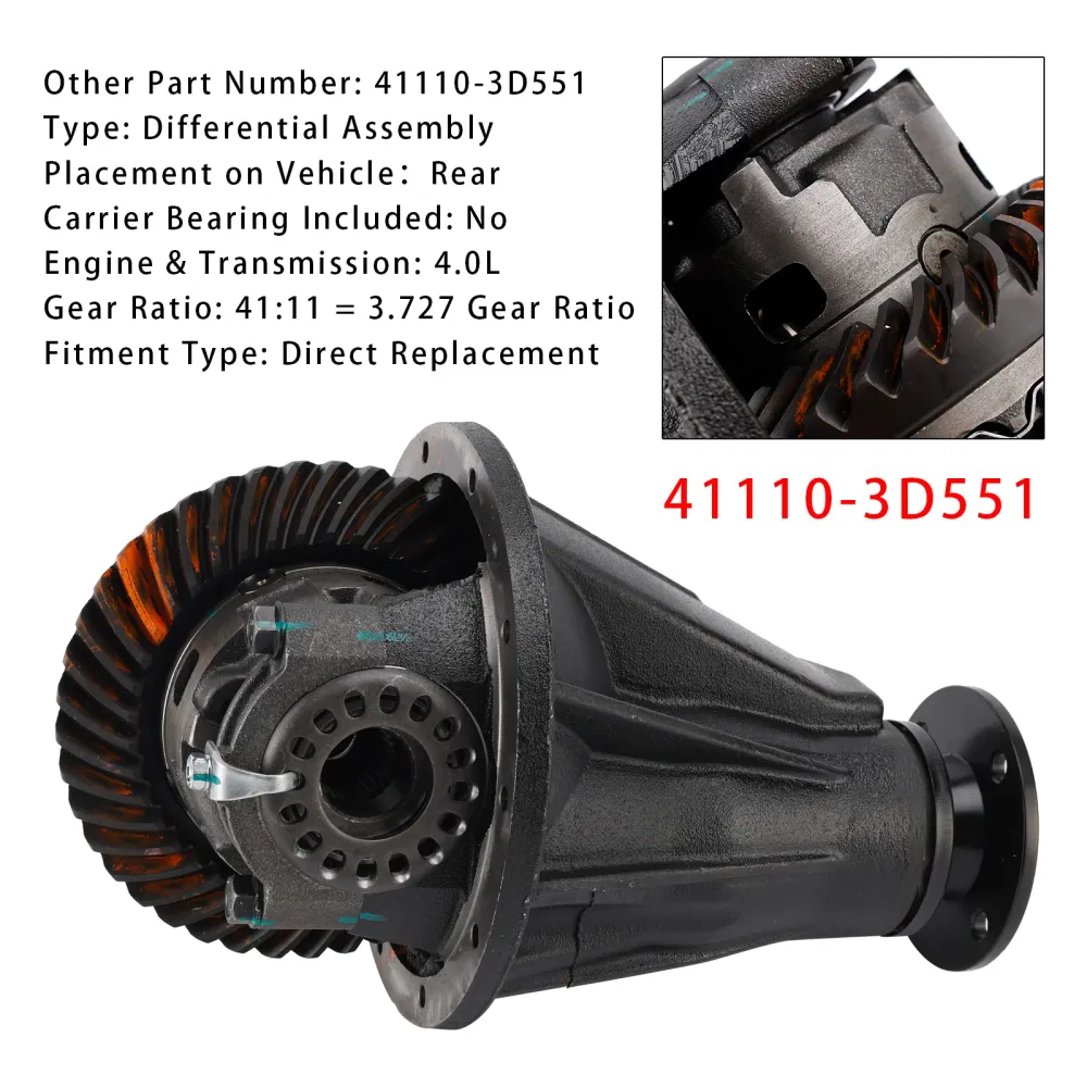Bakdifferensialmontering 41:11 3.727 girforhold Toyota 4Runner 4.0L 03-09