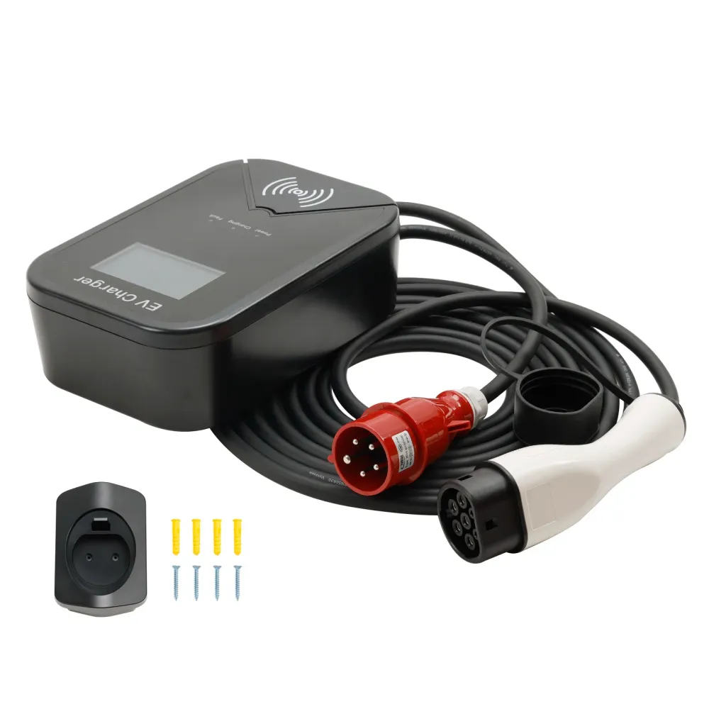 EV Charger Wallbox Type 2 32A 22kw CEE 3-fase plugg ladestasjon EV PHEV App