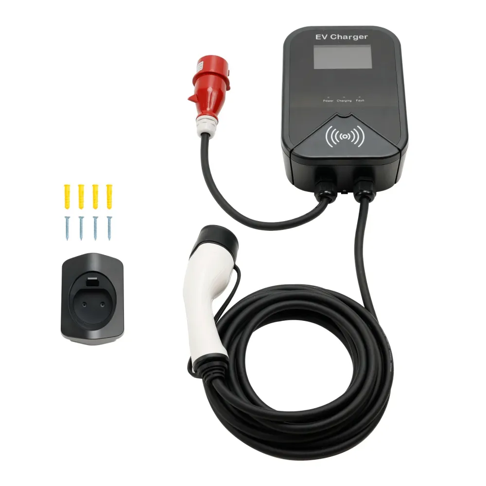 EV Charger Wallbox Type 2 32A 22kw CEE 3-fase plugg ladestasjon EV PHEV App