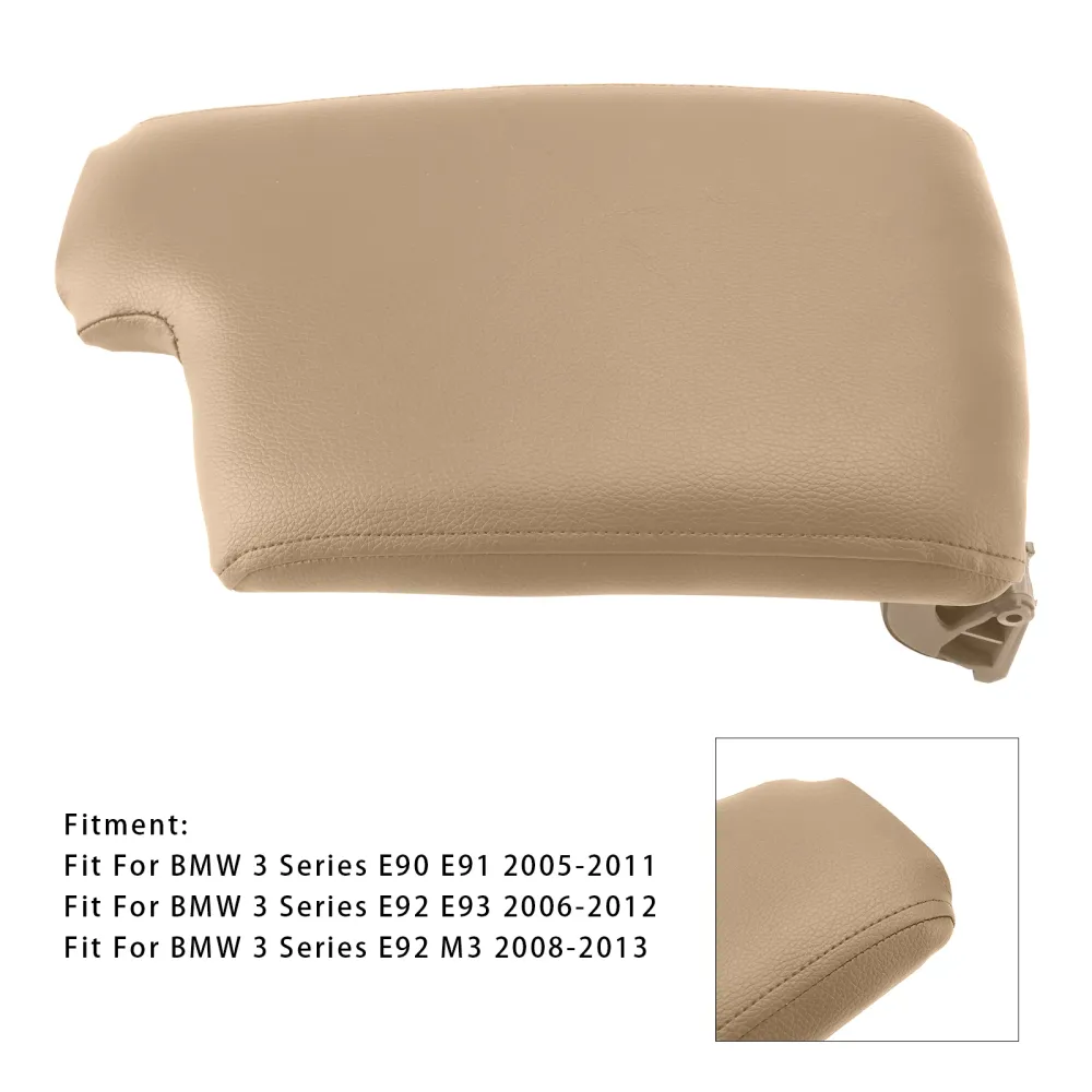 Beige Leather Armrest Center Console Lid BMW E90 E91 E92 E93 51169134486