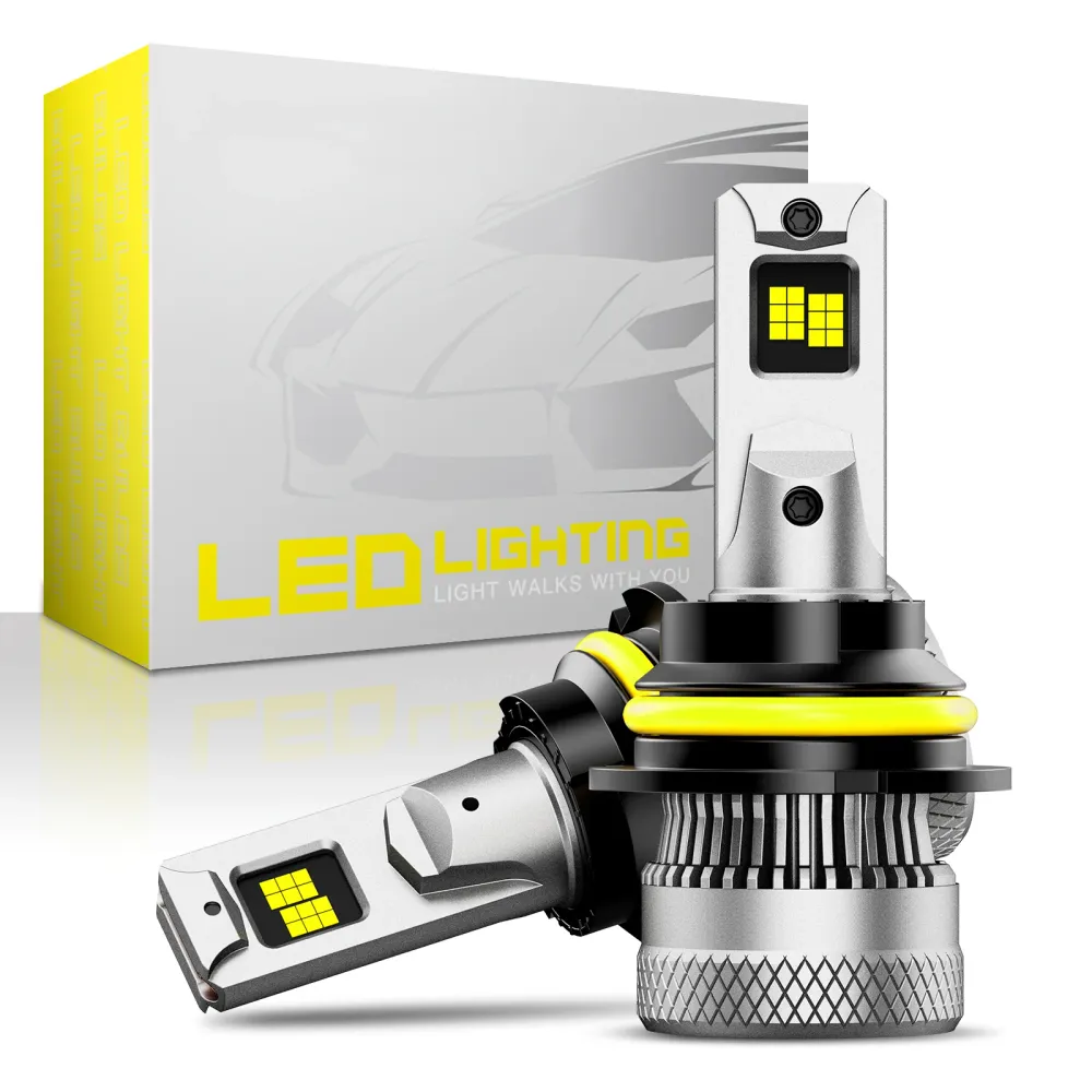 NOEIFEVO 9004 Bil Hovedlys, 40.000 Lumen, 200W, 6500K Hvit, IP68 Vanntett, 100.000 Timer Levende, Nærlys og Fjernlys