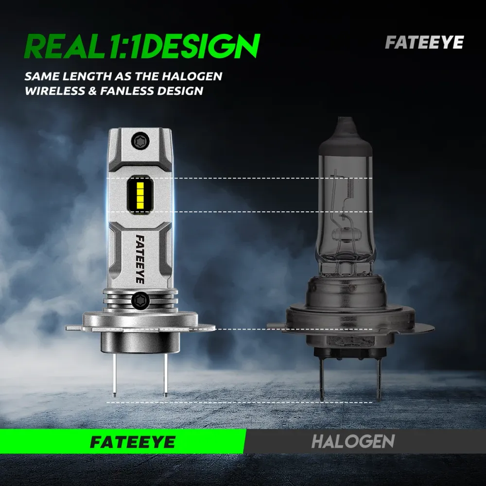 2 stk 50W 10000 lumen bilfrontlykt, H7 LED-lampe