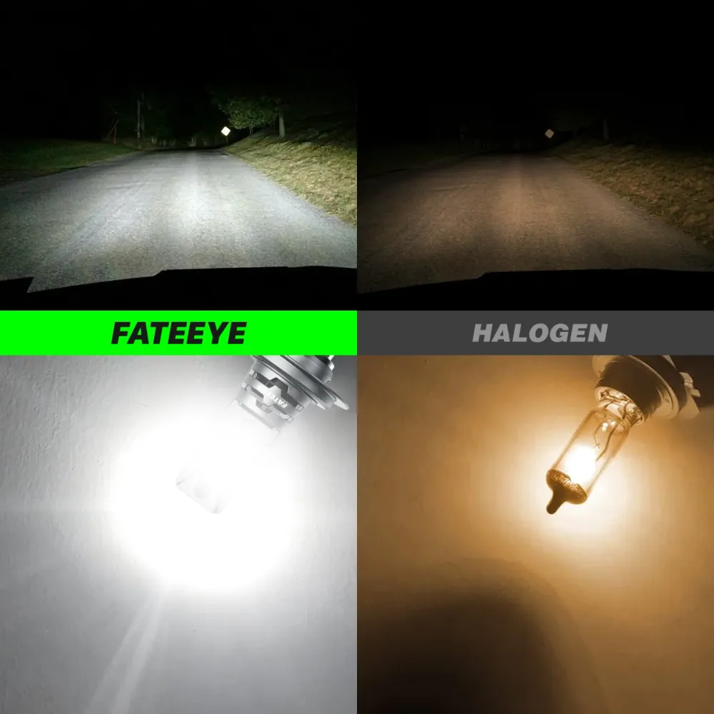 2 stk 60W 12000LM Lumen Bil Hovedlyspære, H7 LED Lampe.