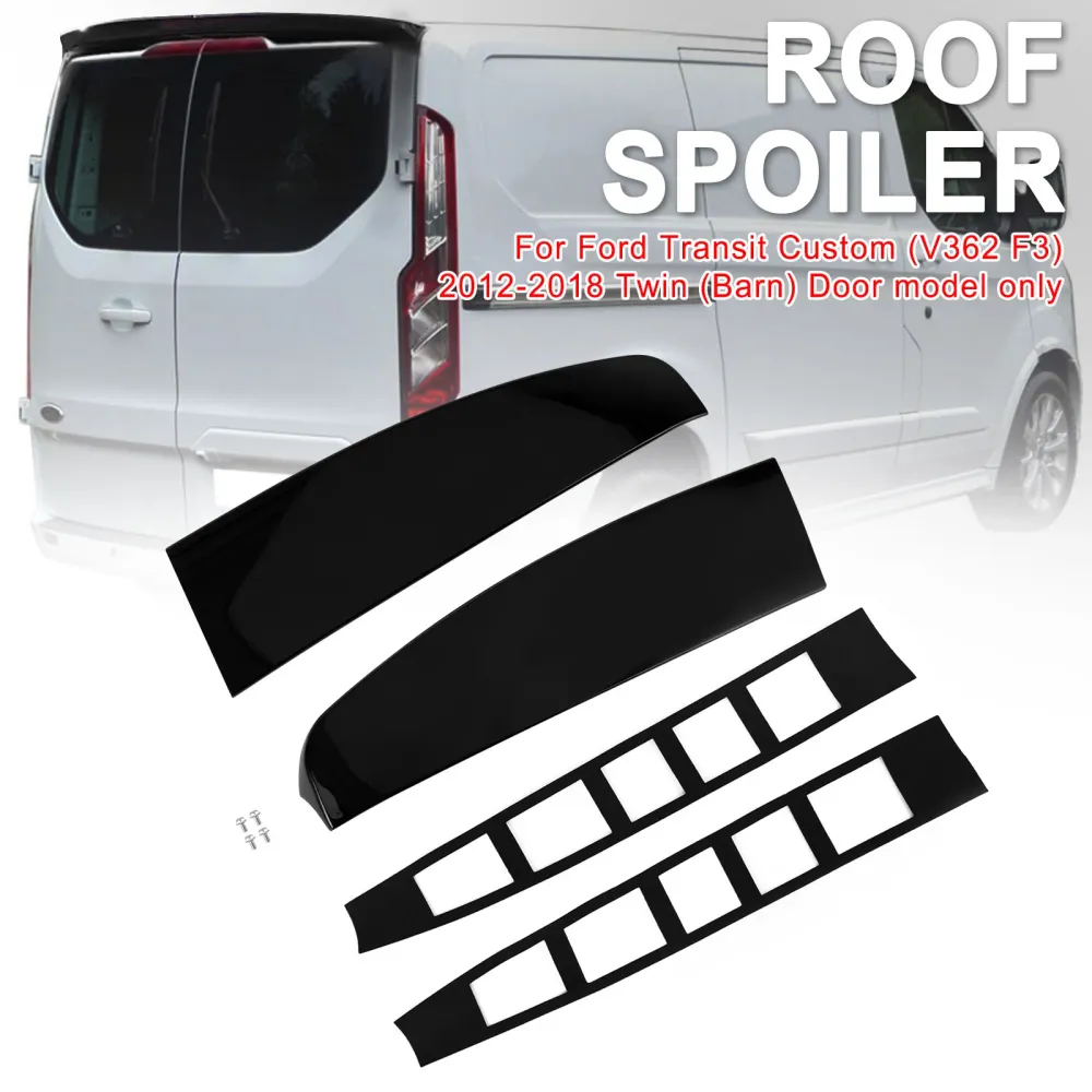 Glans svart bakstvinget låve dørtak spoiler fit Ford transit custom 2012-2023