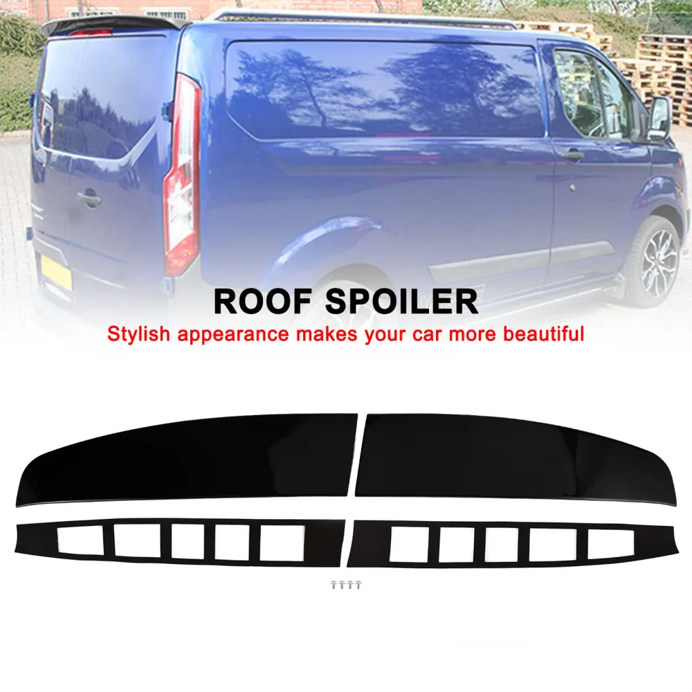 Glans svart bakstvinget låve dørtak spoiler fit Ford transit custom 2012-2023