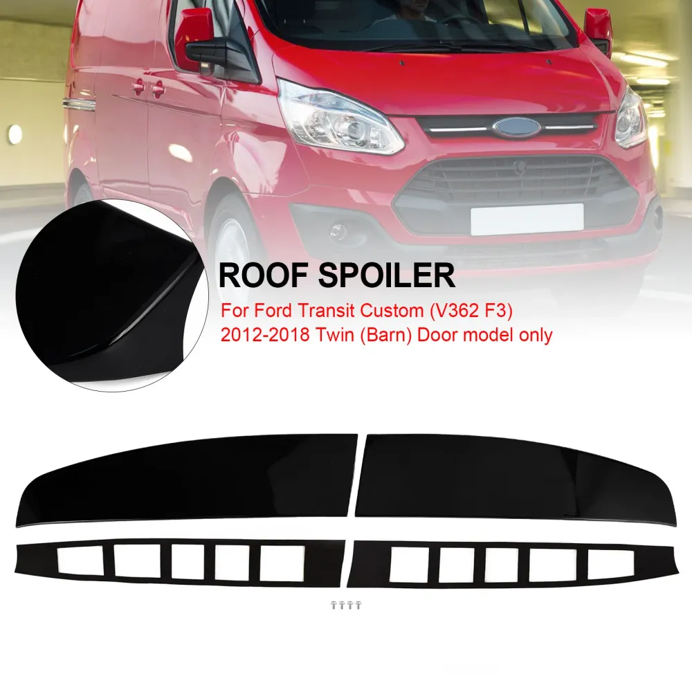 Glans svart bakstvinget låve dørtak spoiler fit Ford transit custom 2012-2023