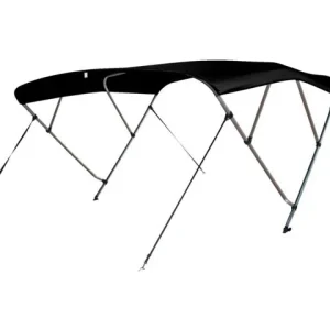Talamex, Bimini Top Deluxe 4-buer Sort, Ø 25 mm, 600D polyester, 95.900.345 – Størrelse: 240x231-243x137 cm
