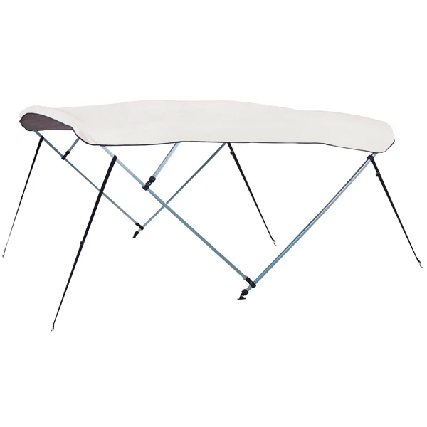 Bimini topp 185-195 x 140 cm, hvit, anodisert aluminium, 600D polyester, UV 5.0, 100 % vanntett