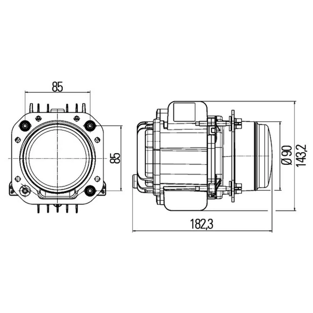 Hella Lyskaster 90mm Bi-LED