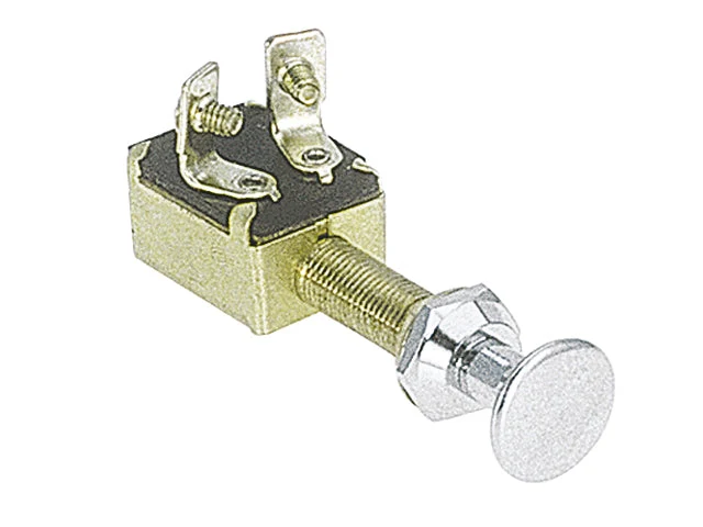 Talamex, trekkbryter 2-pos, 20A 12V, forkrommet messing (1 stk.)