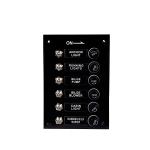 Talamex, Bryterpanel 115 x 165 mm, 12V med sikringer og tilbehør