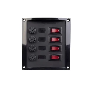 Talamex, Bryterpanel 4 sikringer, Sort, 12V, 37A