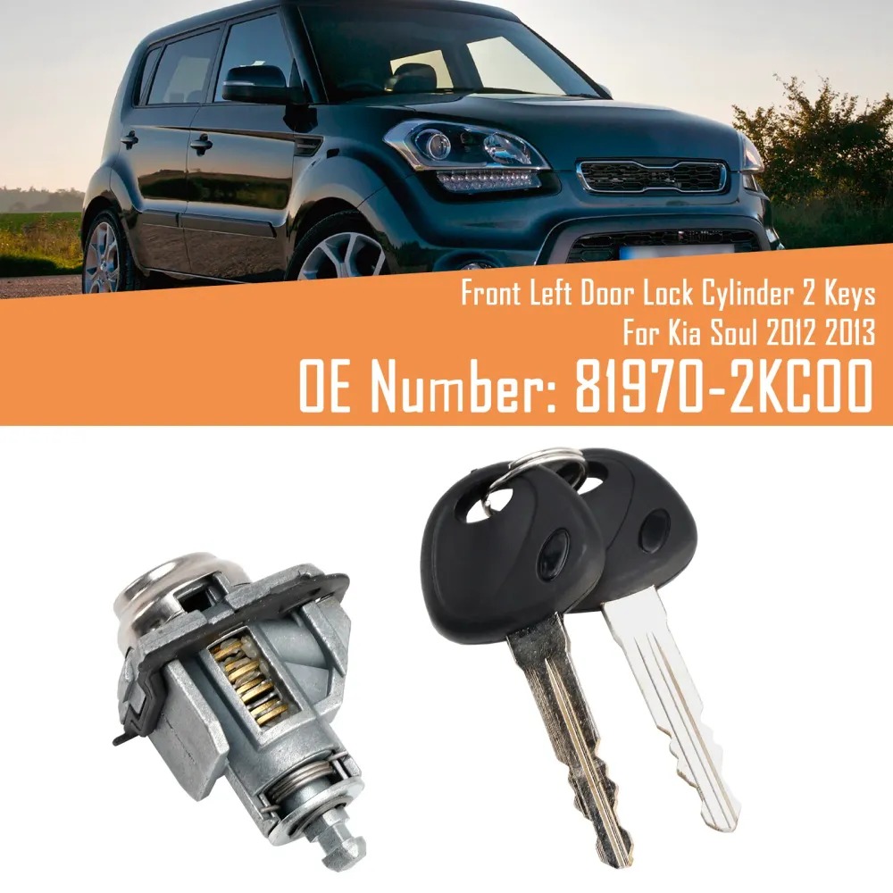 Front Left Door Lock Cylinder 2 Keys 81970-2KC00 Kia Soul 2012 2013