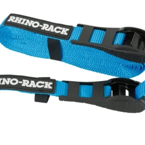 Rhino-Rack Rapid Tie Down Straps w/Buckle Protector - 4.5m/15ft - Pair - Red