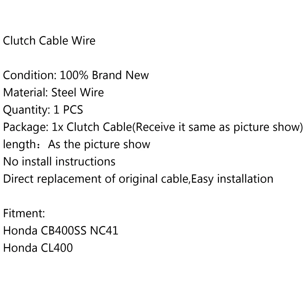 Wire Steel Braided Clutch Cable Replacement Honda CB400SS NC41 CL400 Generisk