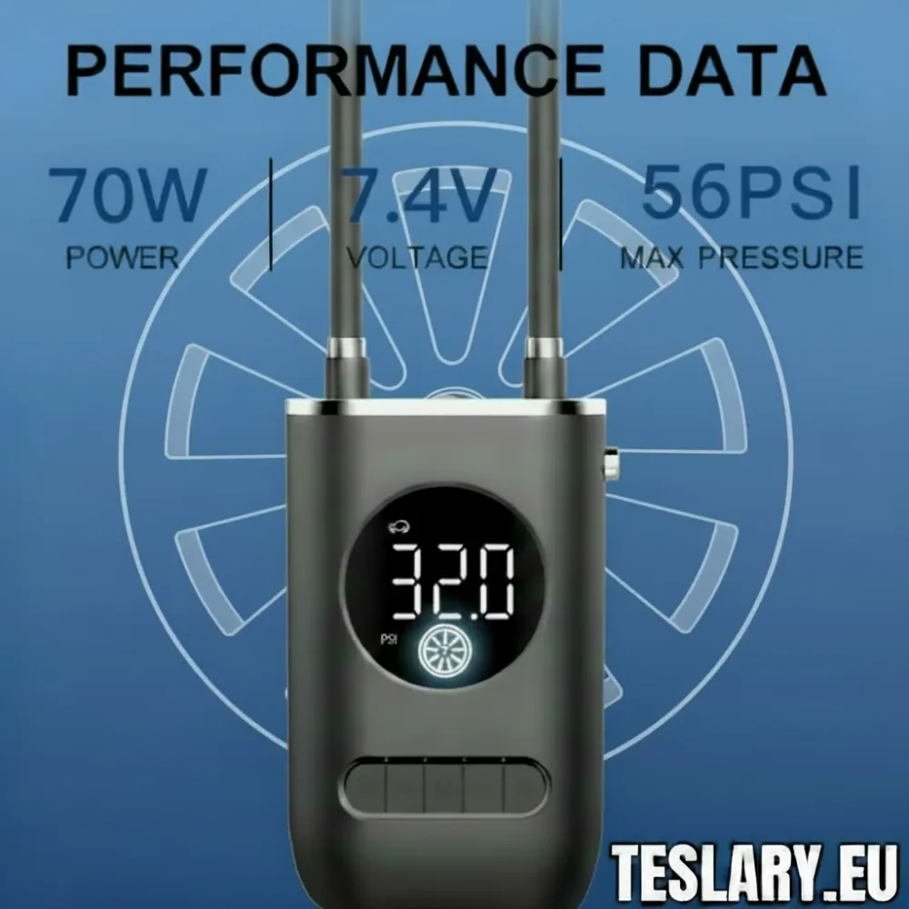 Bærbar batteridrevet dekkkompressor Tesla, BYD, MG & Other EVS