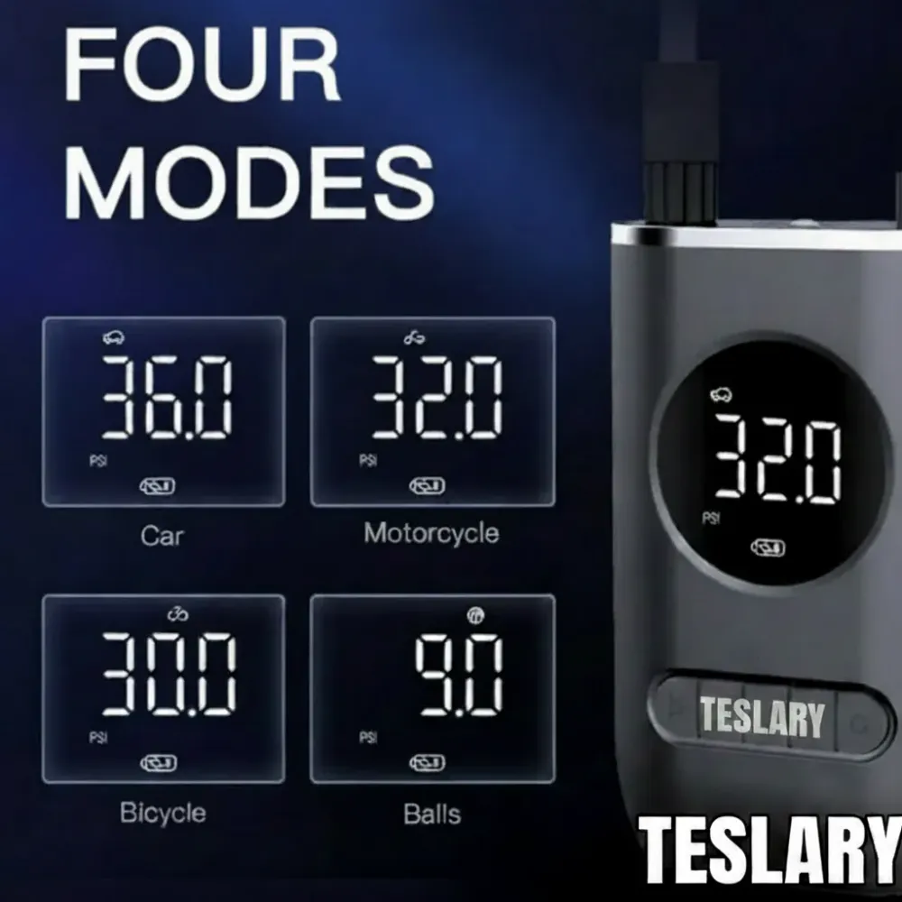 Bærbar batteridrevet dekkkompressor Tesla, BYD, MG & Other EVS