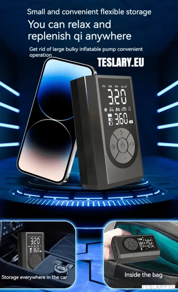 Bærbar batteridrevet dekkkompressor Tesla Model 3 Y S x - 2000mAh