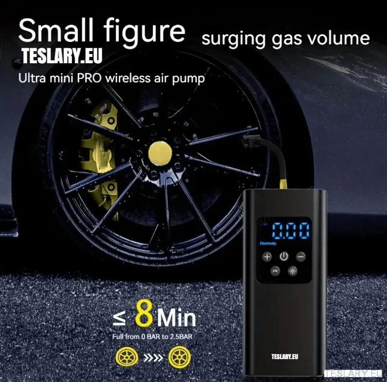 Bærbar batteridrevet dekkkompressor Tesla Model 3 Y S X - 4500mAh