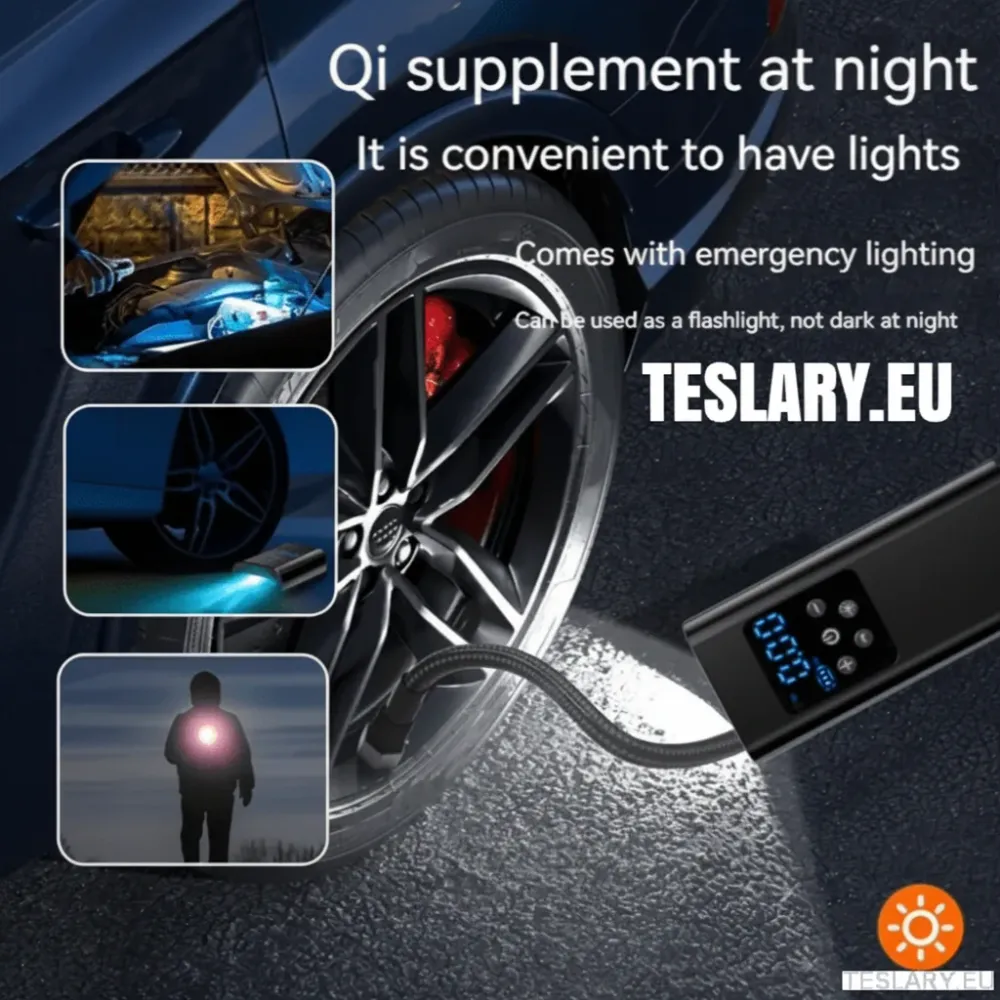 Bærbar batteridrevet dekkkompressor Tesla Model 3 Y S X - 4500mAh