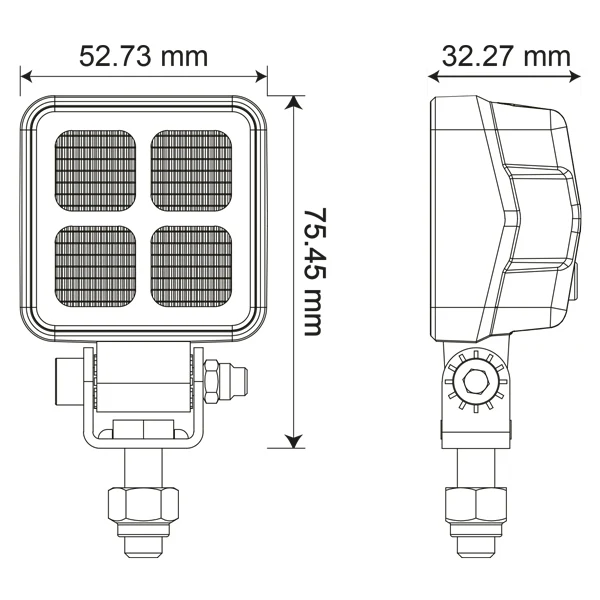 1852, Mini Cube LED dekklys 10-30V DC, 1200 lm, 6000K, IP68