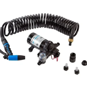 Whale, Deck Wash Pump WD3517S 3,5GPM 12V med opprullet slange, 7,6 meter