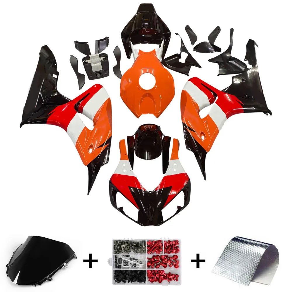 Injeksjon Fairing Kit Bodywork Abs Fit Honda CBR1000RR 2006 2007 Black