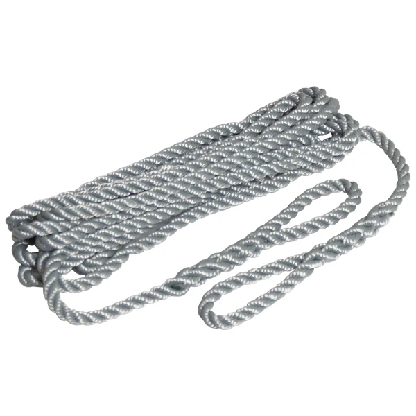Robline, Fenderline 3-lags grå 2-pakning, 8mm x 2m