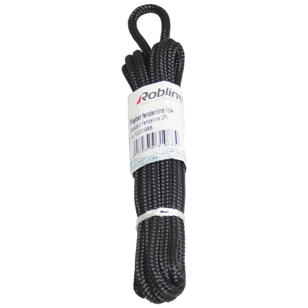 Robline, Fenderline flettet 2 pakke sort, 8mm x 2m