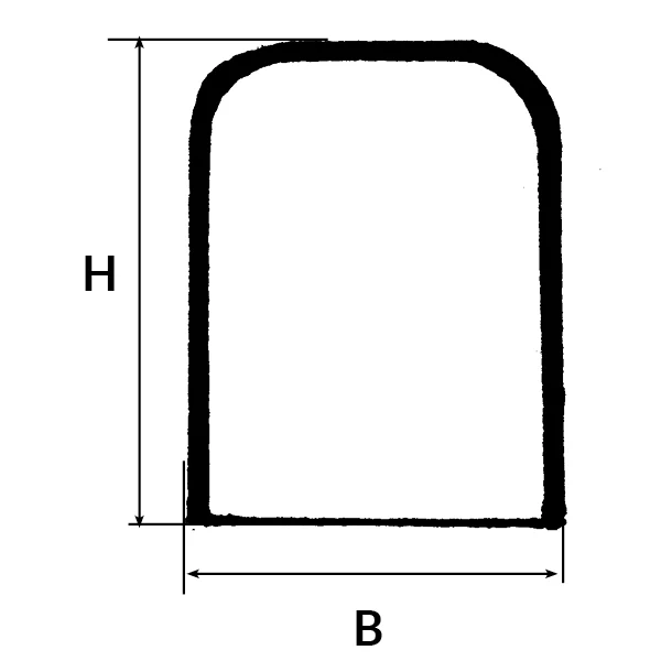 Endestykke Rustfritt stål, b=18 l=60 h=25mm