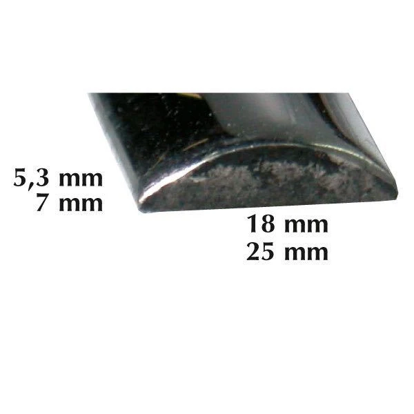 Fenderlist RF 18mm, halvrund, 3m, AISI 316