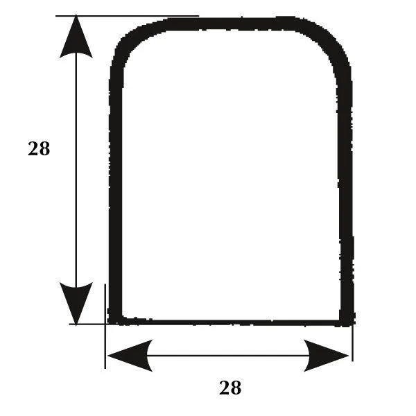 Midtstykke Rustfritt stål, b=28 l=80 h=28mm