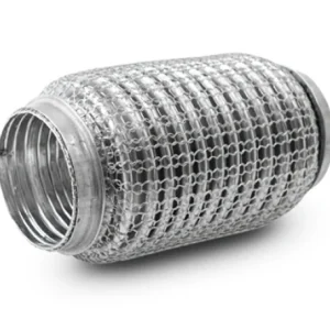 Vibrant SS Flex Coupling w/ Interlock Liner and Mesh Braid 2.25in Inlet/Outlet x 6in long