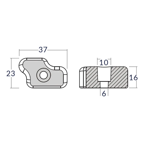 1852, Sinkanode Flex O-fold 2-blads propell, 23 mm x 16 mm x 37 mm, 119 (2 stk.)