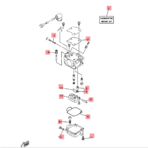 Yamaha forgasser rep kit 65W-W0093-01 – 9.9 - 40 (2004–2009)