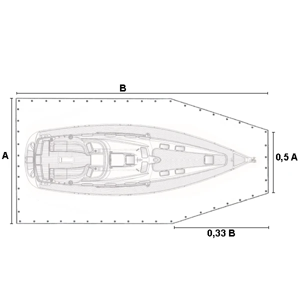1852, Proflex formet presenning, 5x10m, 240g/m2