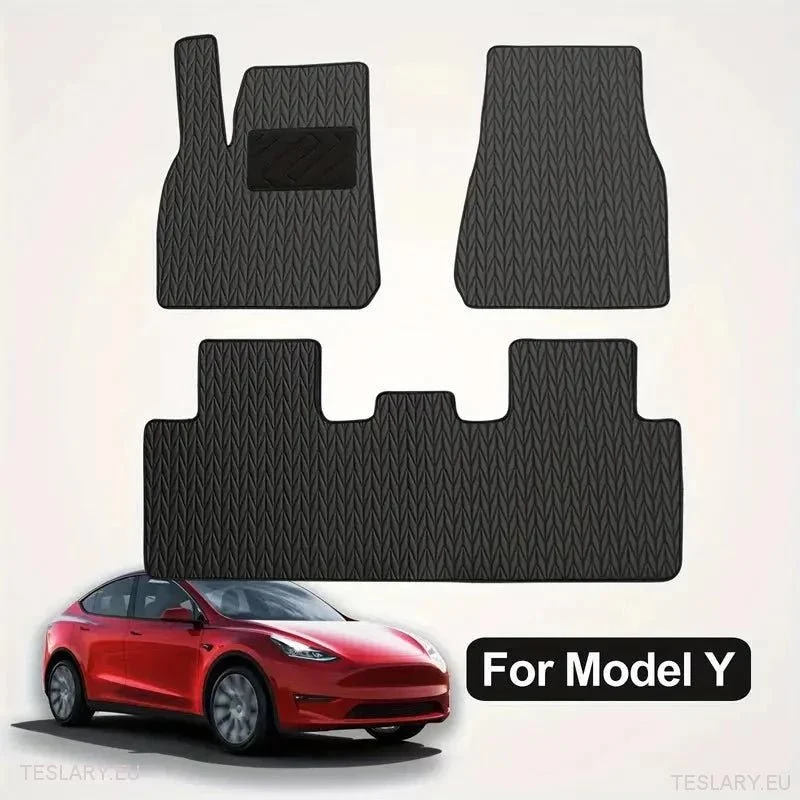 Tesla Model Y Custom Pu Leather Floor Mats (venstre hånd)
