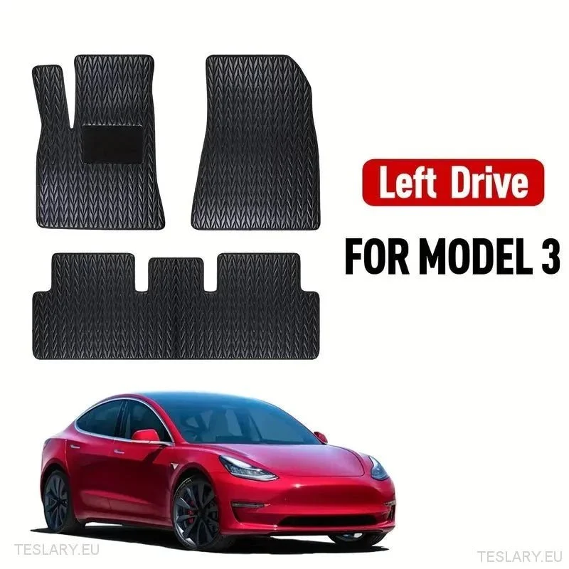 Tesla Model 3 Custom Pu Leather Floor Mats (venstre hånd)