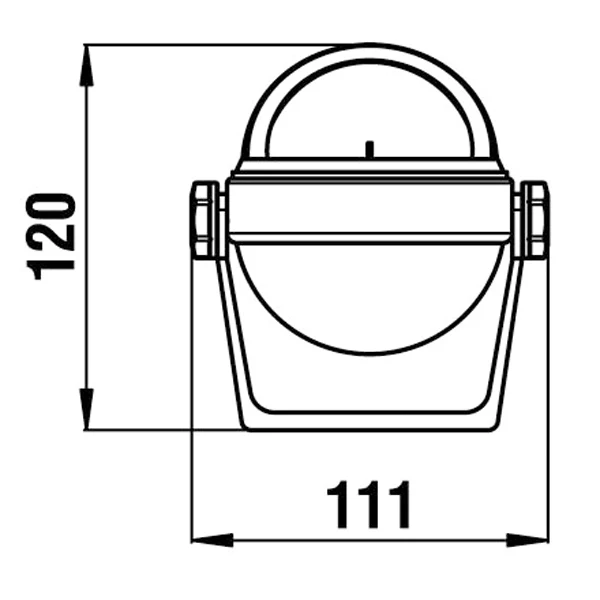 Riviera, Kompass m/brakett Stella 2 ½, sort, Ø 65 mm